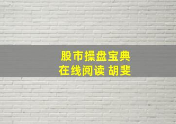 股市操盘宝典在线阅读 胡斐